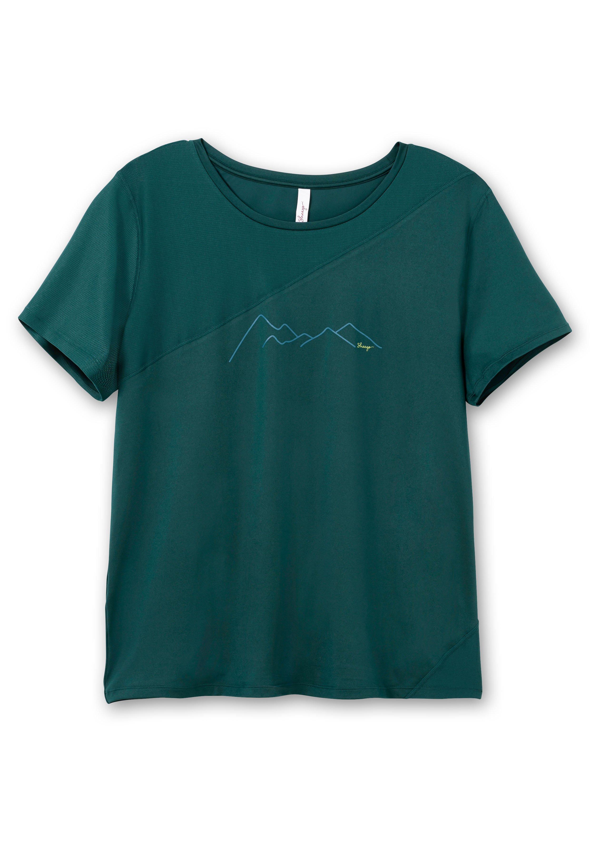 Funktionsshirt mit Mesh-Einsätzen und Frontprint