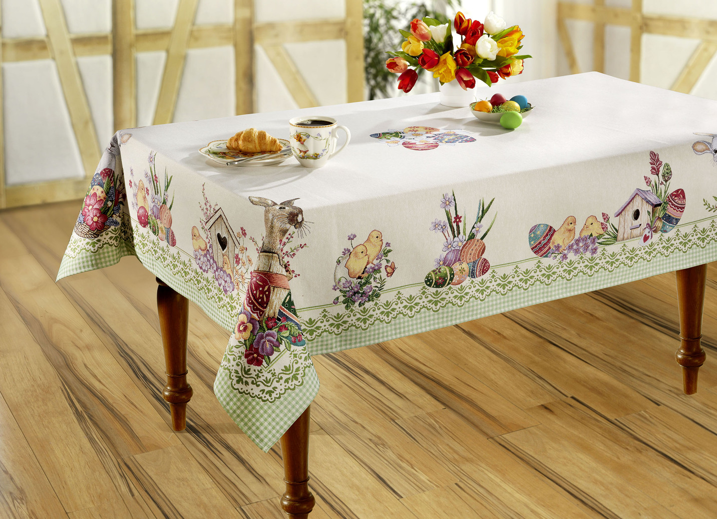 Gobelin Tischdecke und Kissenbezug