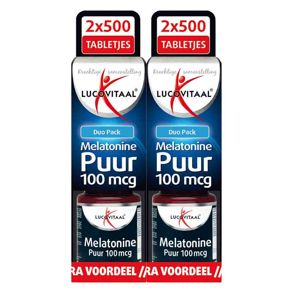 2x Lucovitaal Melatonine 100mcg DUO Pack2x500 tabletten