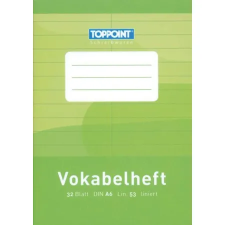 Stylex Vokabelhefte mit 32 Blatt, liniert, DIN A6, Lineatur 53, 10 Stück