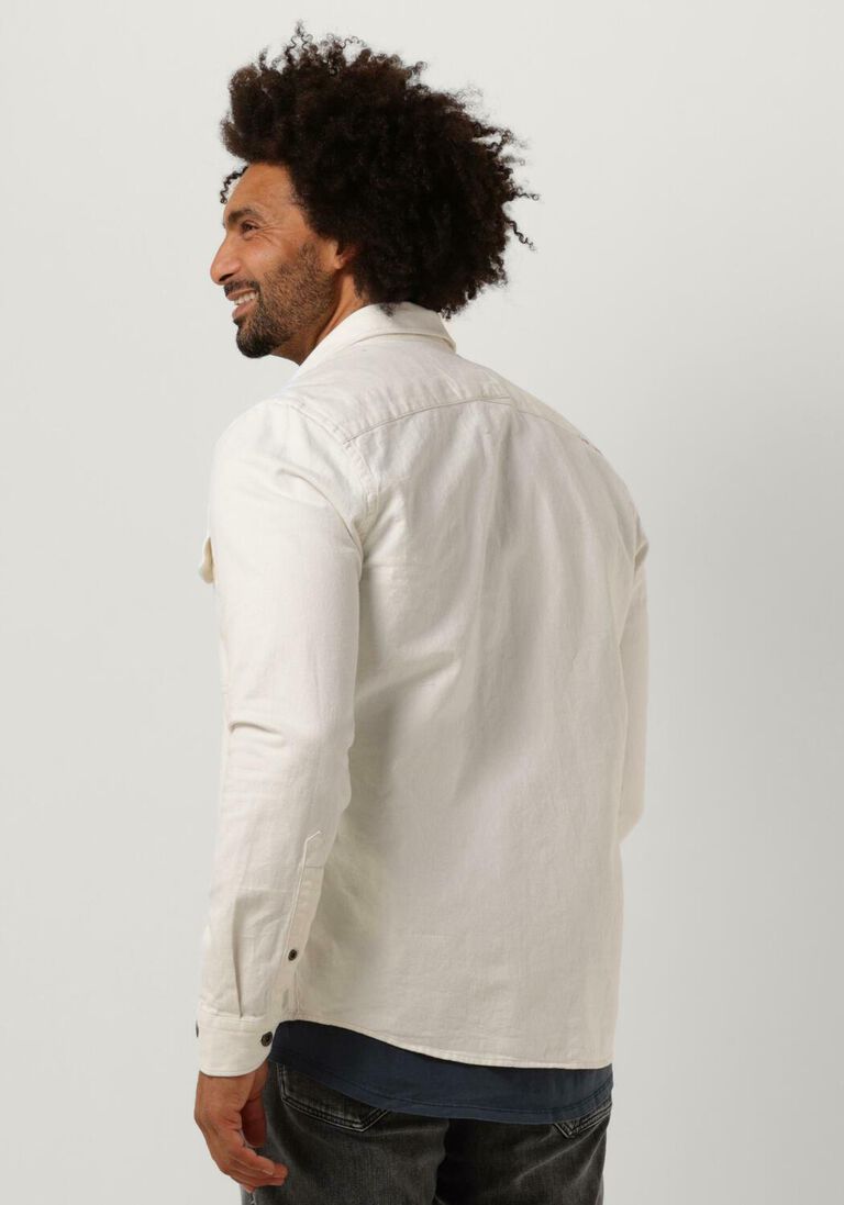 CAST IRON gebroken wit cast iron overshirt long sleeve shirt slub twill overshirt regular fit