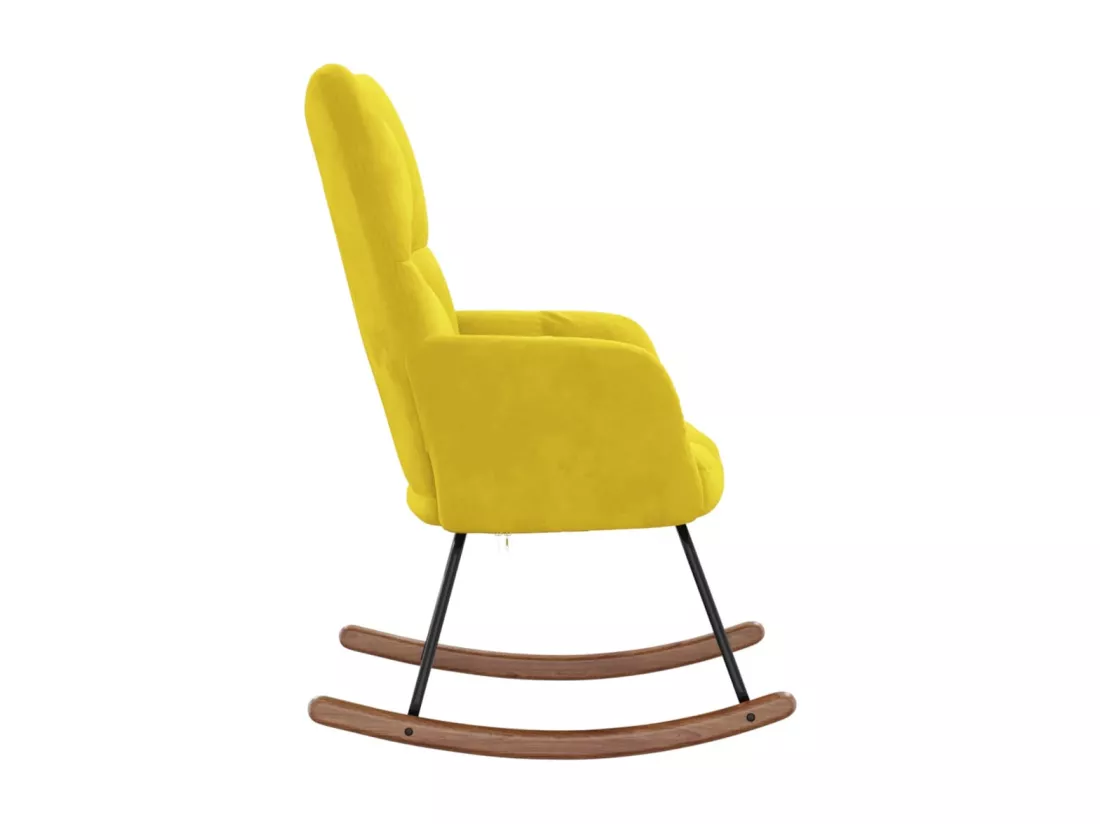 Chaise à bascule Jaune moutarde Velours