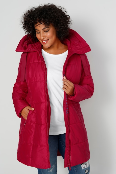 Steppjacke, Kapuze, 2-Wege-Zipper, Langarm