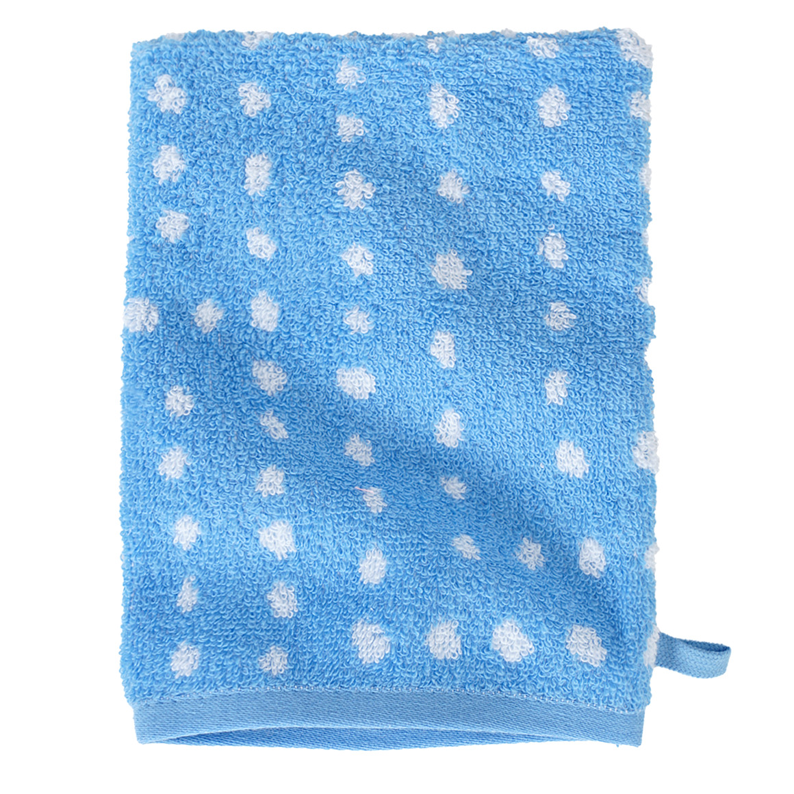 My Home Waschhandschuh mit Punkte-Allover hellblau
