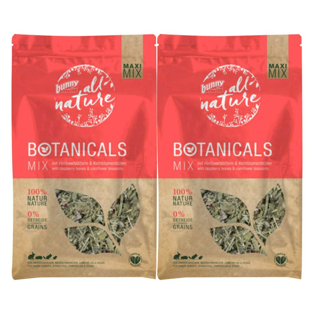 2x Bunny Nature Botanicals Konijnensnack Frambozenblad & Korenbloem400 gr