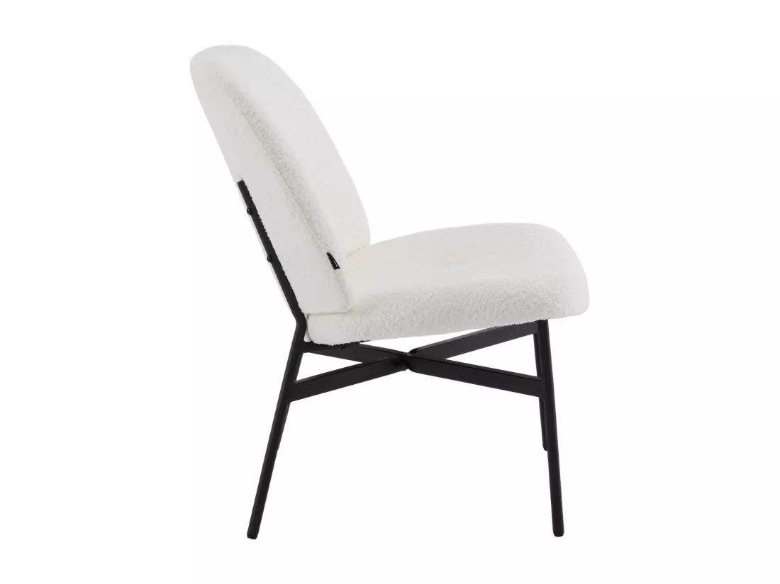 Fauteuil en tissu bouclé beige - Petra