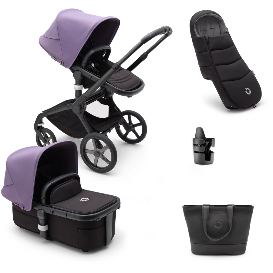 bugaboo Kombikinderwagen Fox 5 mit Zubehör BlackAstro Purple
