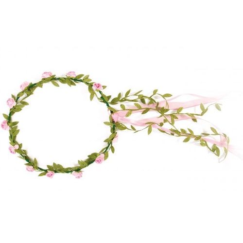 Haarkrans halo roosjes - roze
