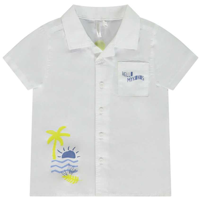Chemise manches courtes loose prints Mykonos pour bébé garçon