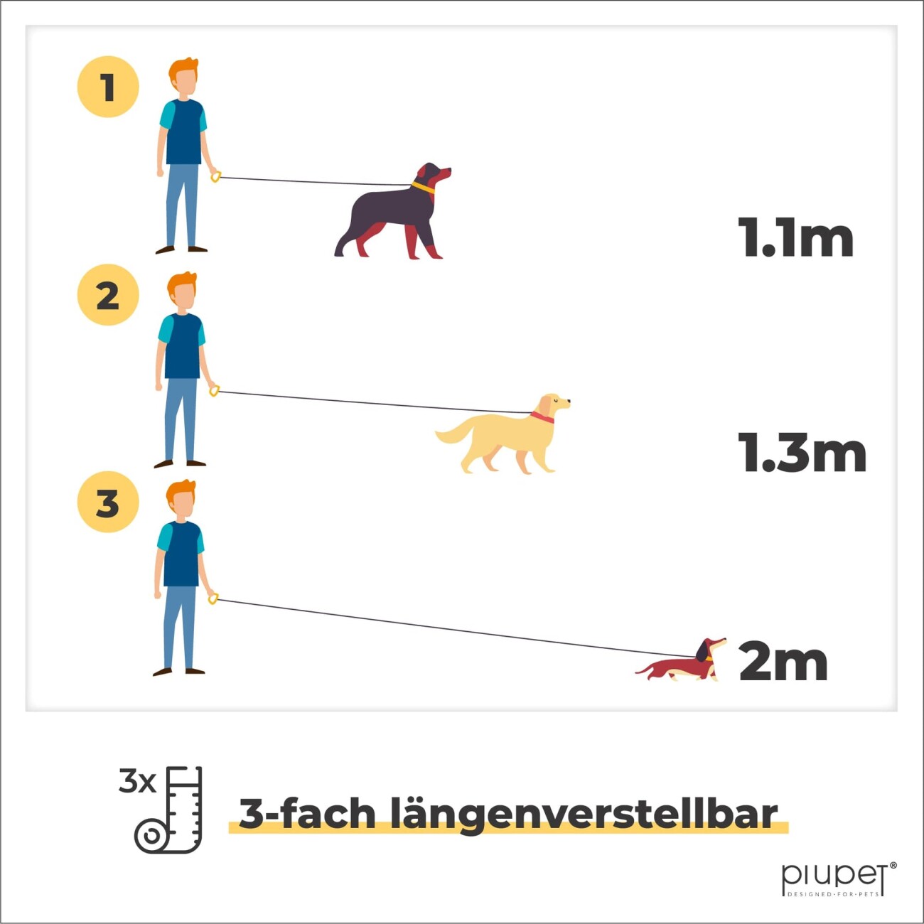 PIUPET Hundeleine grau