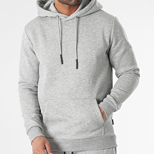 Ensemble Sweat Capuche Et Short Jogging Ceres Gris Chiné