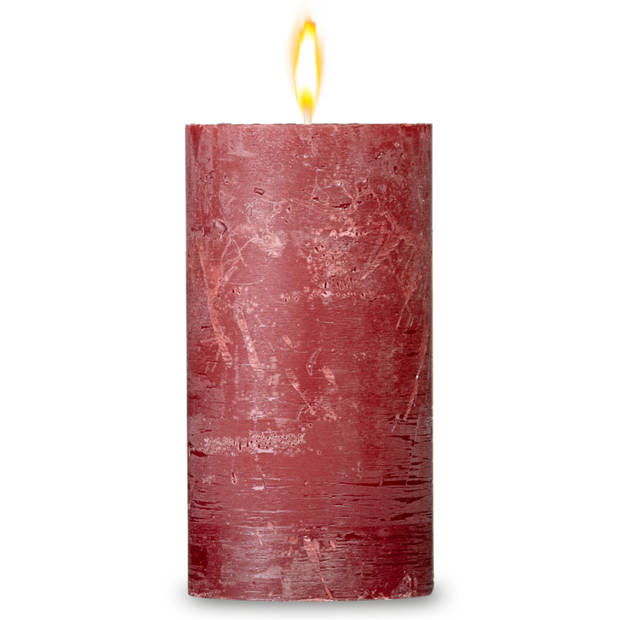 Blokker Rustieke Cilinderkaars - 7x13 cm - Rood