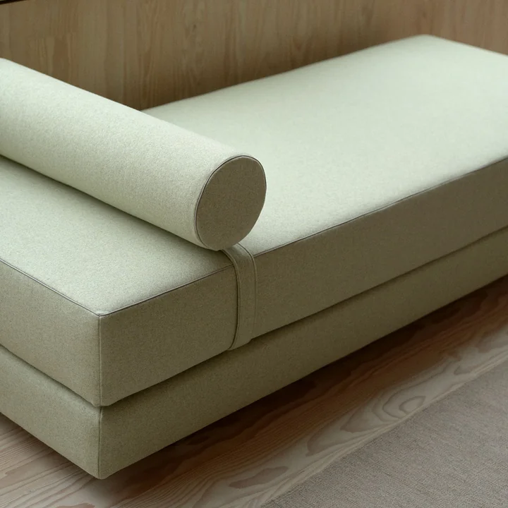 Softline - Lubi Schlafsofa mit Kaltschaummatratze, blau (Filz 846), inkl. Nackenrolle