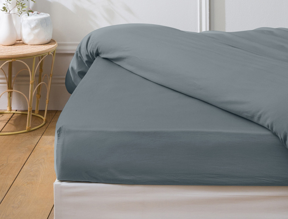 Drap-housse-Satin lavé
