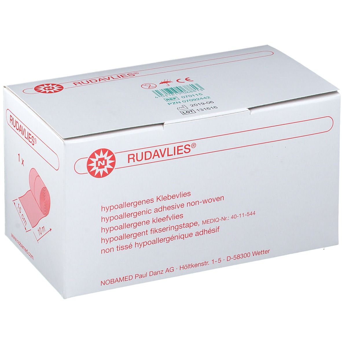 RUDAVLIES® hypoallergenes Klebevlies 15 cm x 10 m