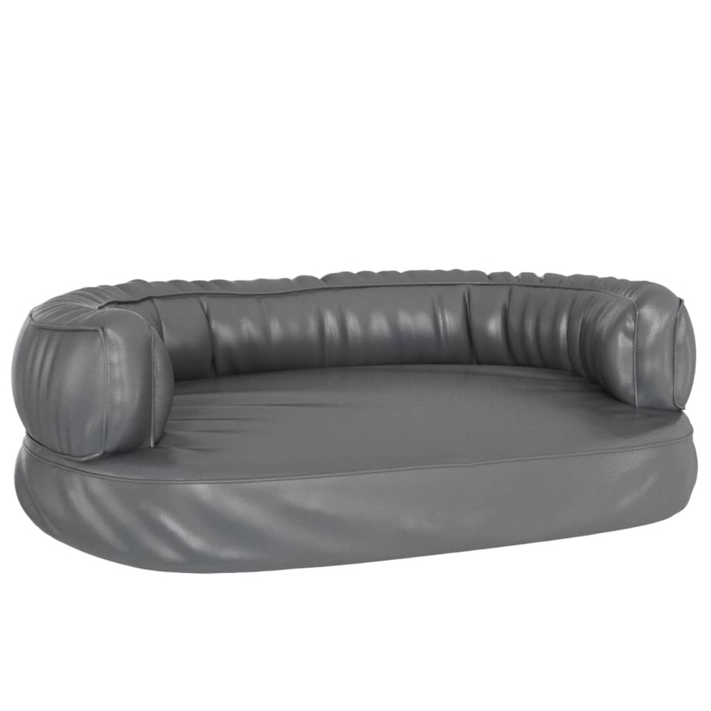 Lit pour chien ergonomique mousse gris 60x42 cm similicuir