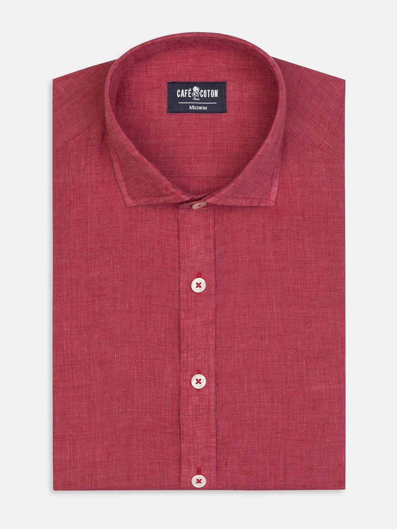 Chemise Olaf en lin fuchsia