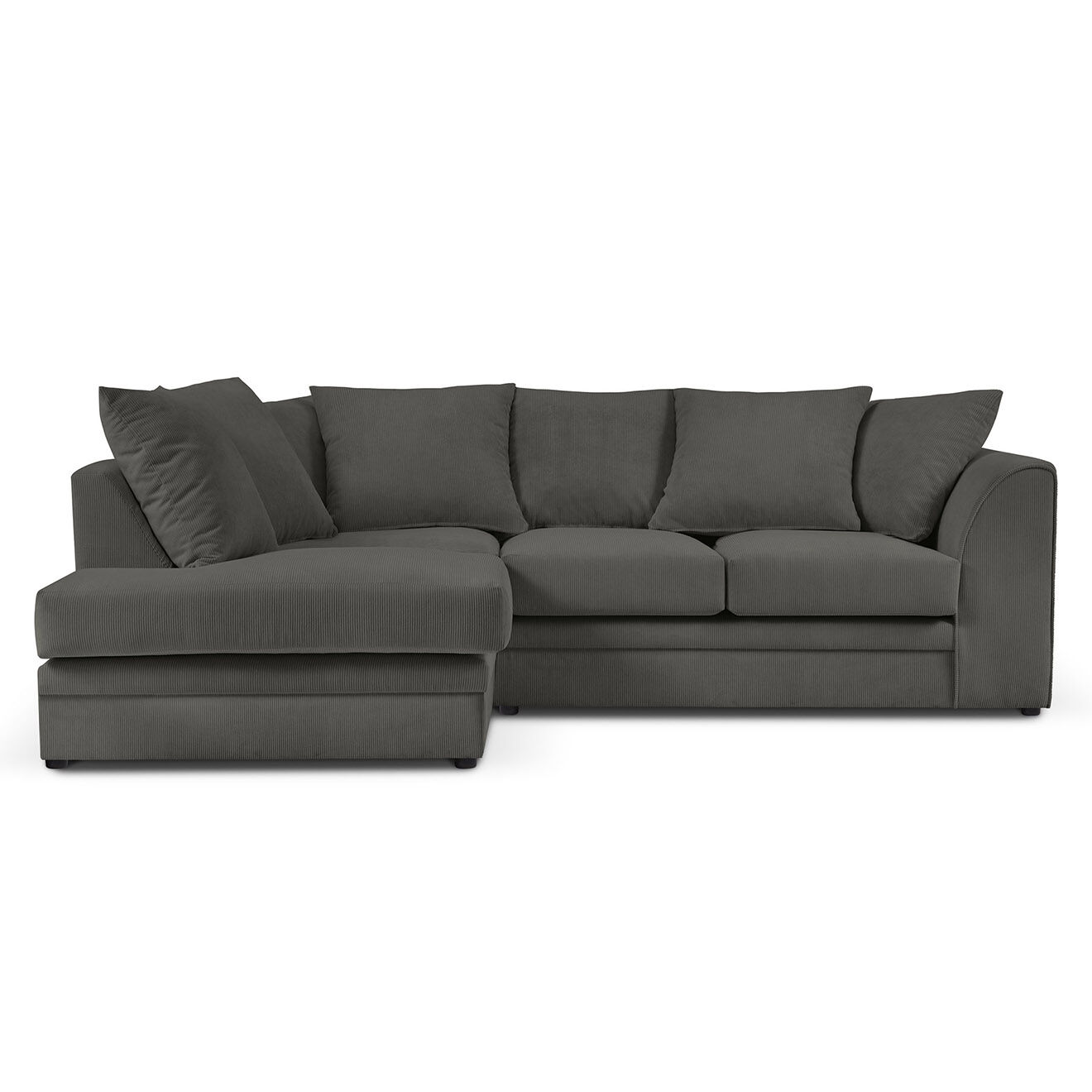Mazzini Sofas Canapé d'angle gauche Quince 4 Places gris foncé - 221x171x80 cm