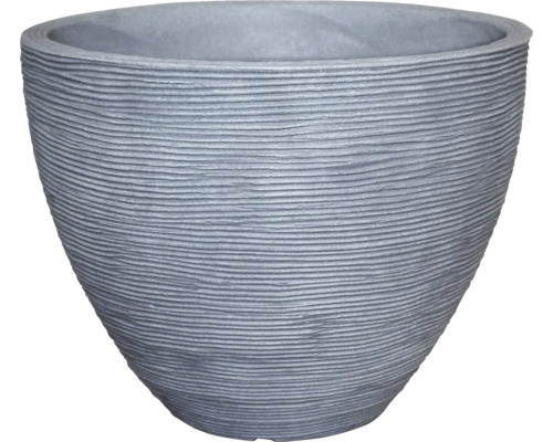 Geli plantenpot met groeven, kunststof, Ø 40 cm, H 31 cm, grijs