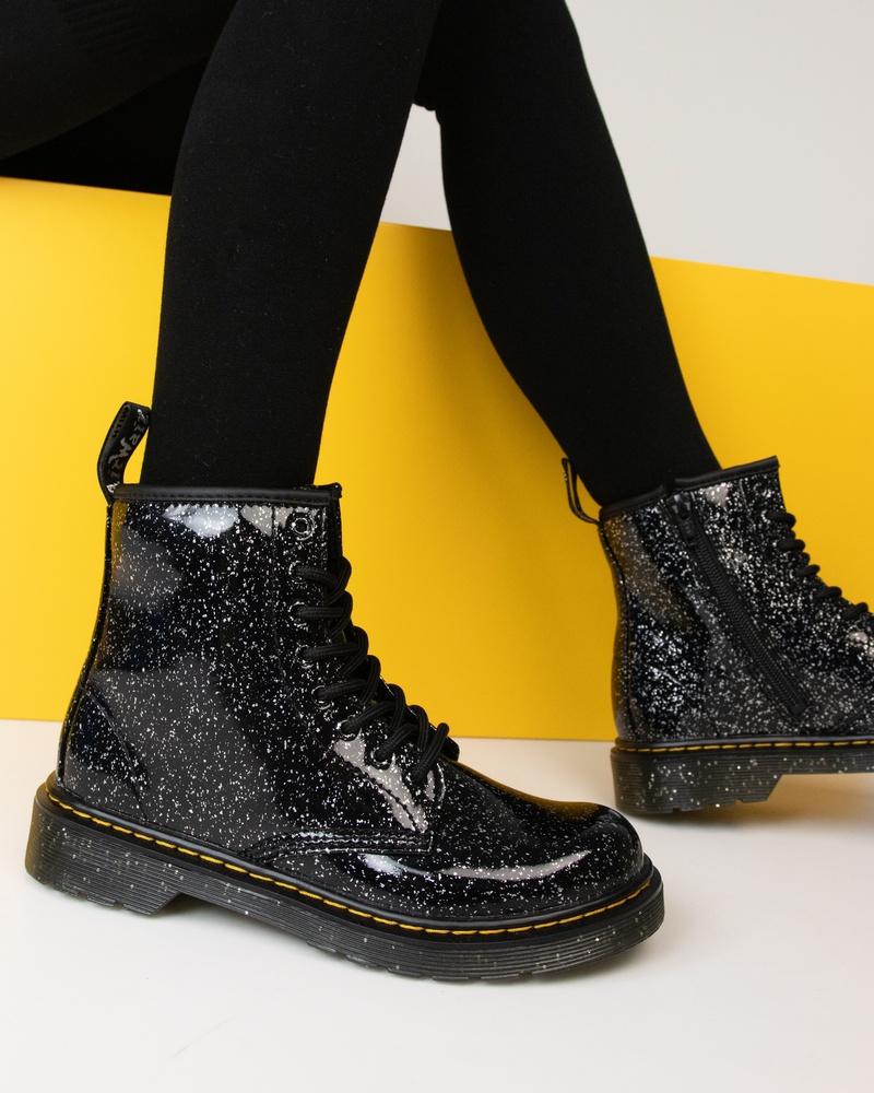 Dr. Martens Cosmic Glitter Veterboots  - zwart