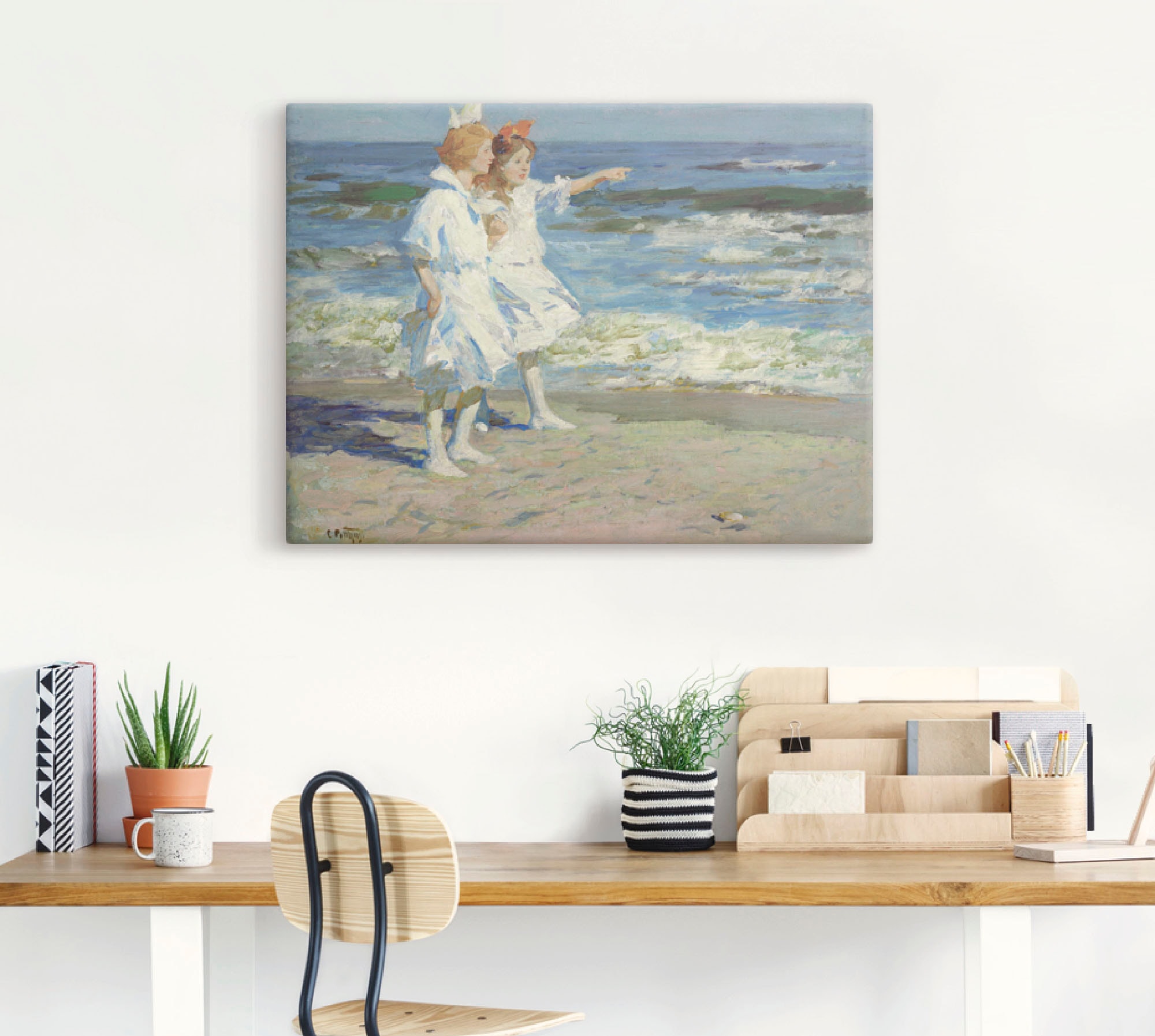 Artland Leinwandbild »Mädchen am Strand.« Kind 1 Stk. tlg. als Leinwandbild, Wandaufkleber in verschied. Grössen