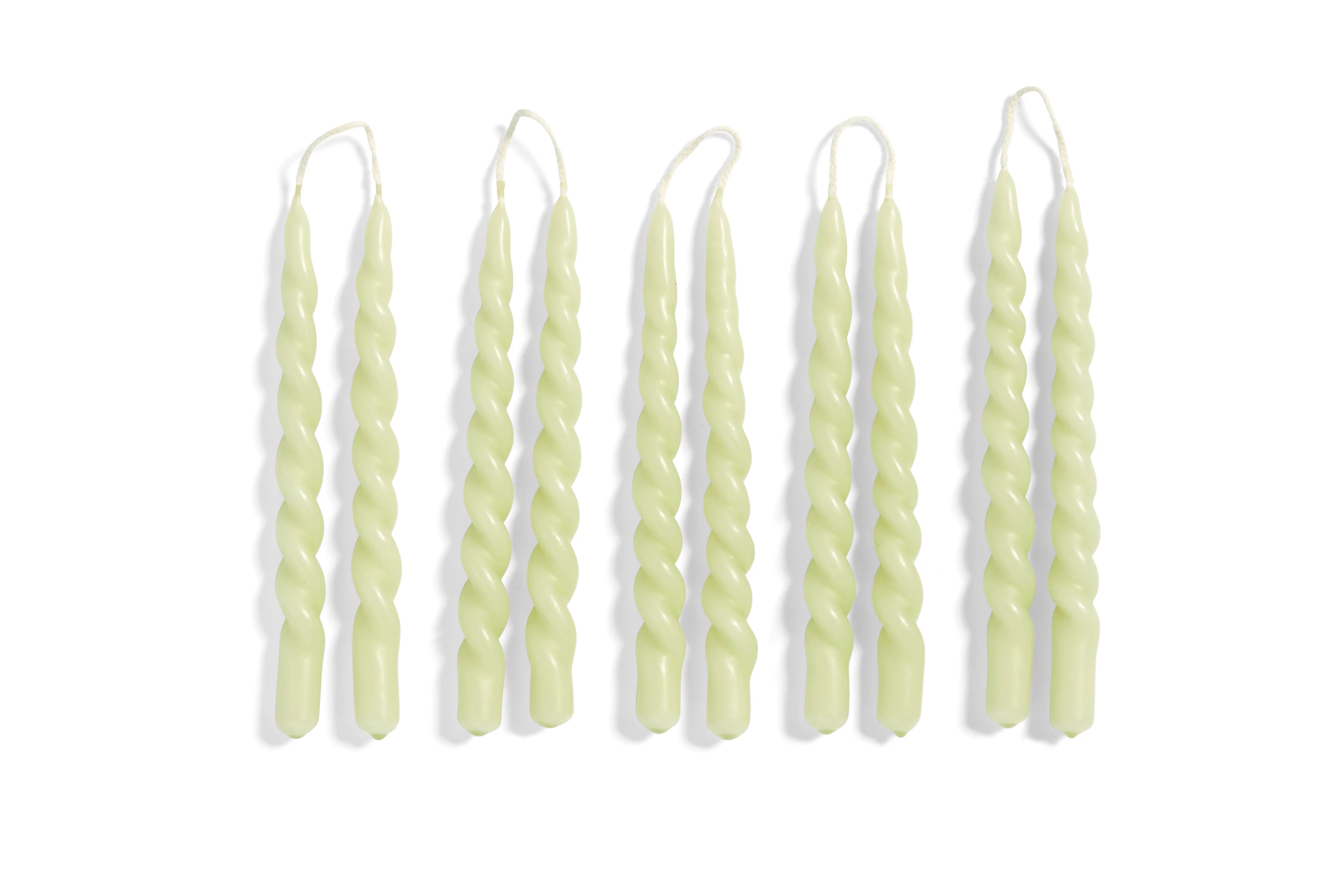 HAY  HAY Mini Swirl stearinlys, 10 stk. - Light Green