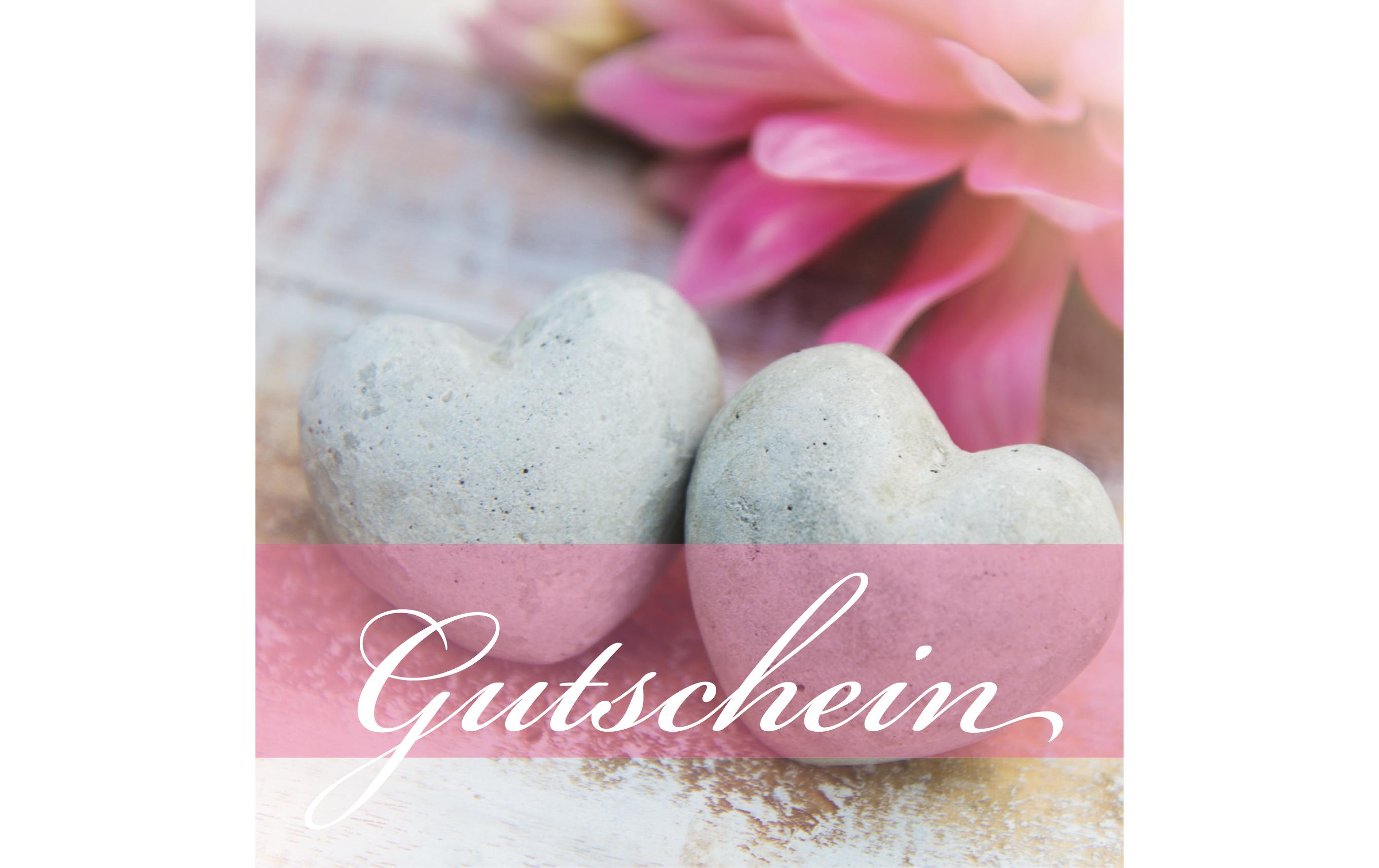 Gutscheinkarte Steinherze 14.5 x 14.5 cm, 6 StückUniversal-Gutschein