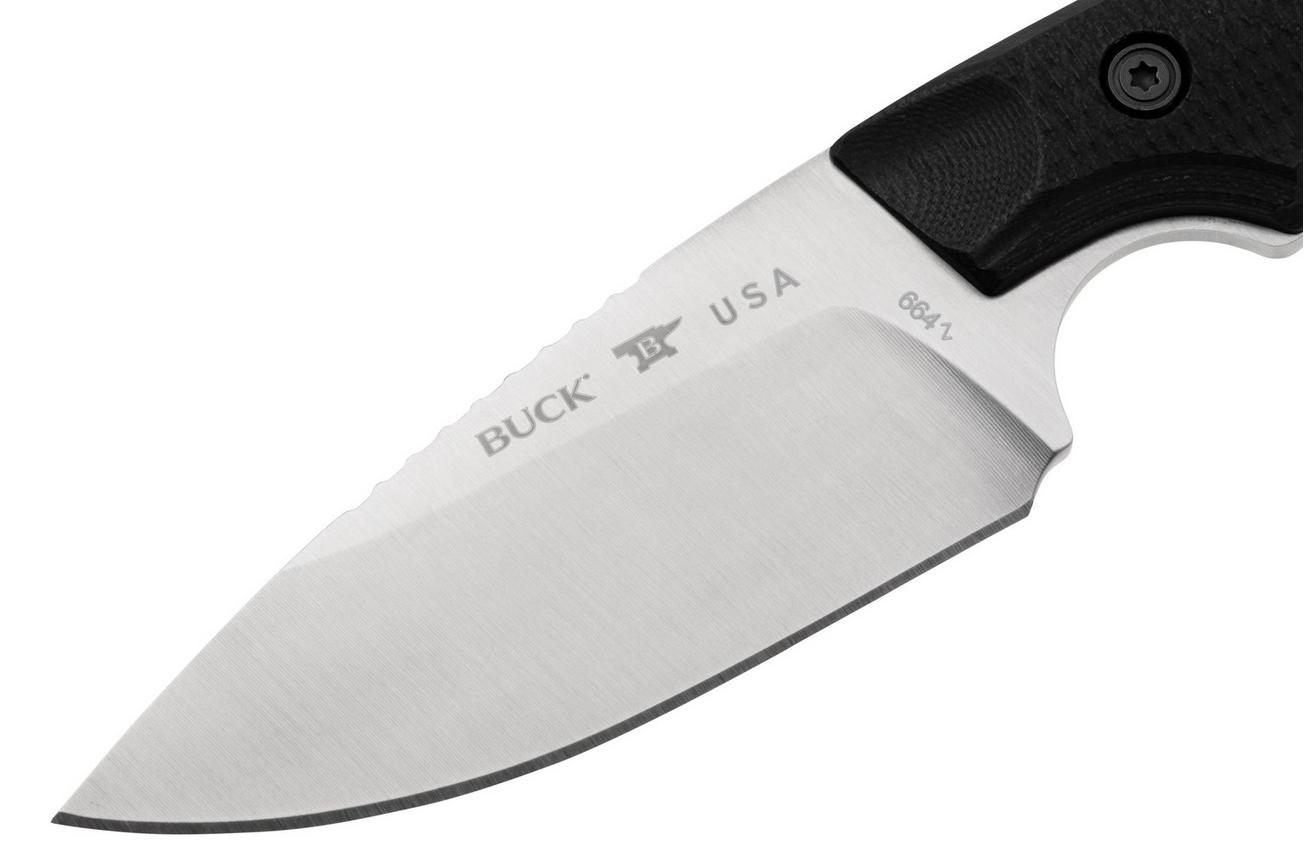 Buck Alpha Hunter Elite 664BKS Magnacut, Black G10, vaststaand mes