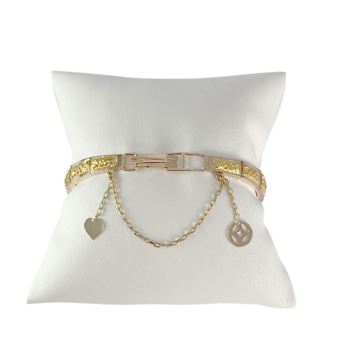 Bracelet d'occasion or 750 jaune saphirs ovales 15,5 cm