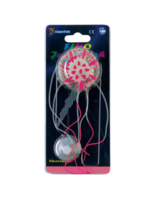 Superfish Fluo Jellyfish Rose - Aquarium - Ornament - 8x4x17 cm Roze S