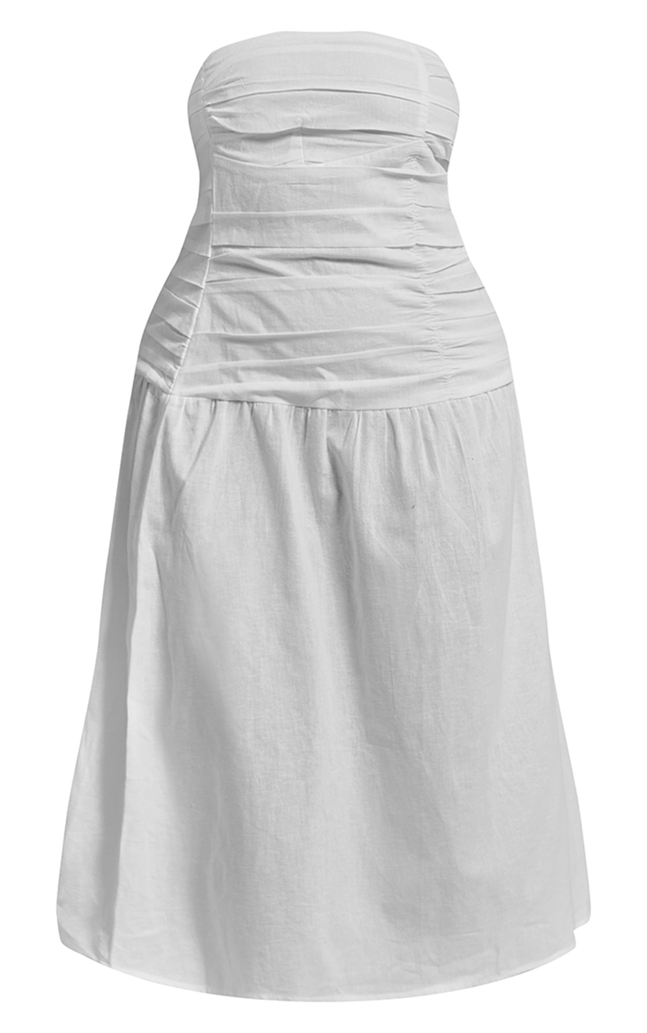 Blanc Robe Maxi Froncée Grande Taille Avec Détails De Bordure Contrastante