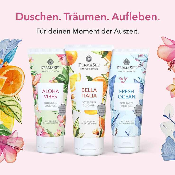 Dermasel Totes Meer Duschgel Aloha Vibes limited Edition, 100 ml