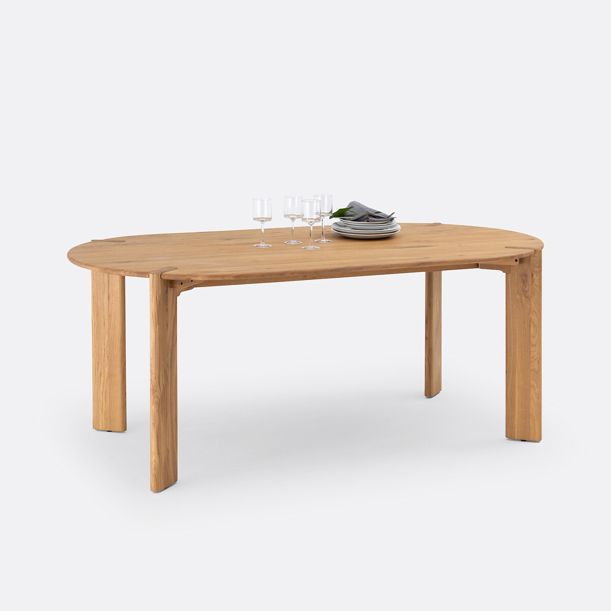 LA REDOUTE INTERIEURS<br>Mesa em carvalho maciço, 6/8 pessoas, Elmo