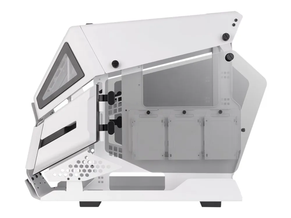 Thermaltake AH T200 - Tower - micro ATX - sidepanel med vindue (hærdet glas) - ingen strømforsyning (PS/2) - hvid - USB/Lyd