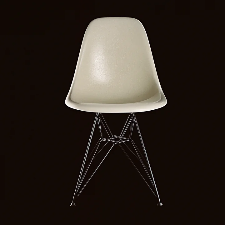 Vitra - Eames Fiberglass Side Chair DSR, basic dark / Eames raw umber (Filzgleiter basic dark)