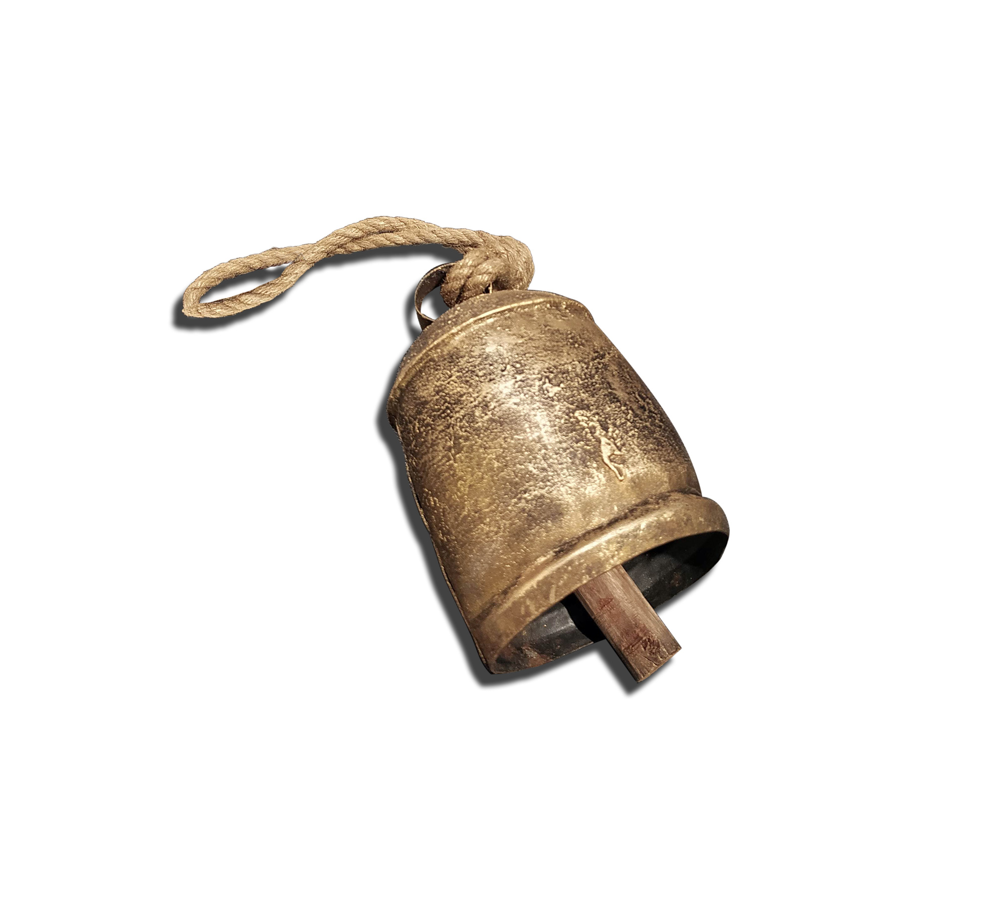 Glocke mit Jutekordel, antik gold, H 34 cm, Ø 9 cm günstig bestellen
