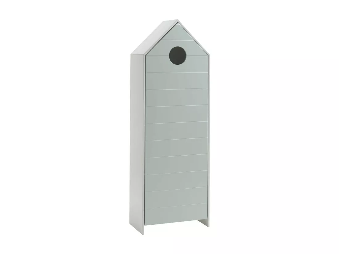 HAVRE - Pack Lit Cabane 90x200cm + Armoire Vert Menthe
