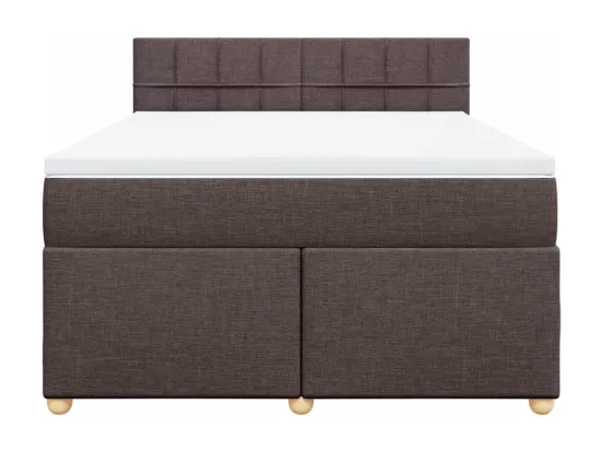 Sommier à lattes de lit avec matelas Marron foncé 160x200 cm