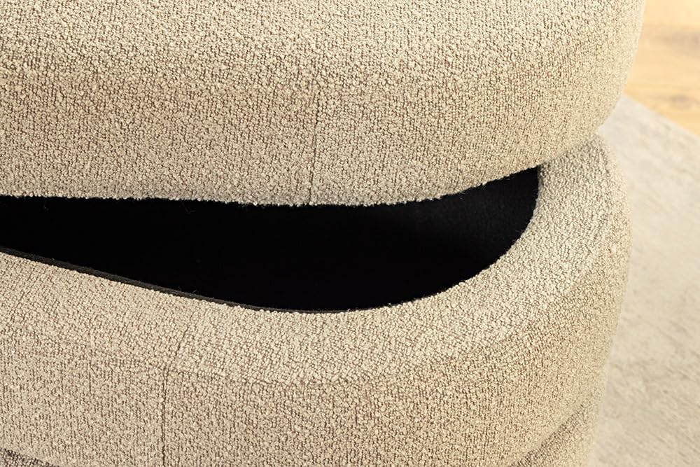 Riess Ambiente Extravagante Polsterbank Vogue - 115cm - Taupe - Bouclé - Sitzbank mit Stauraum