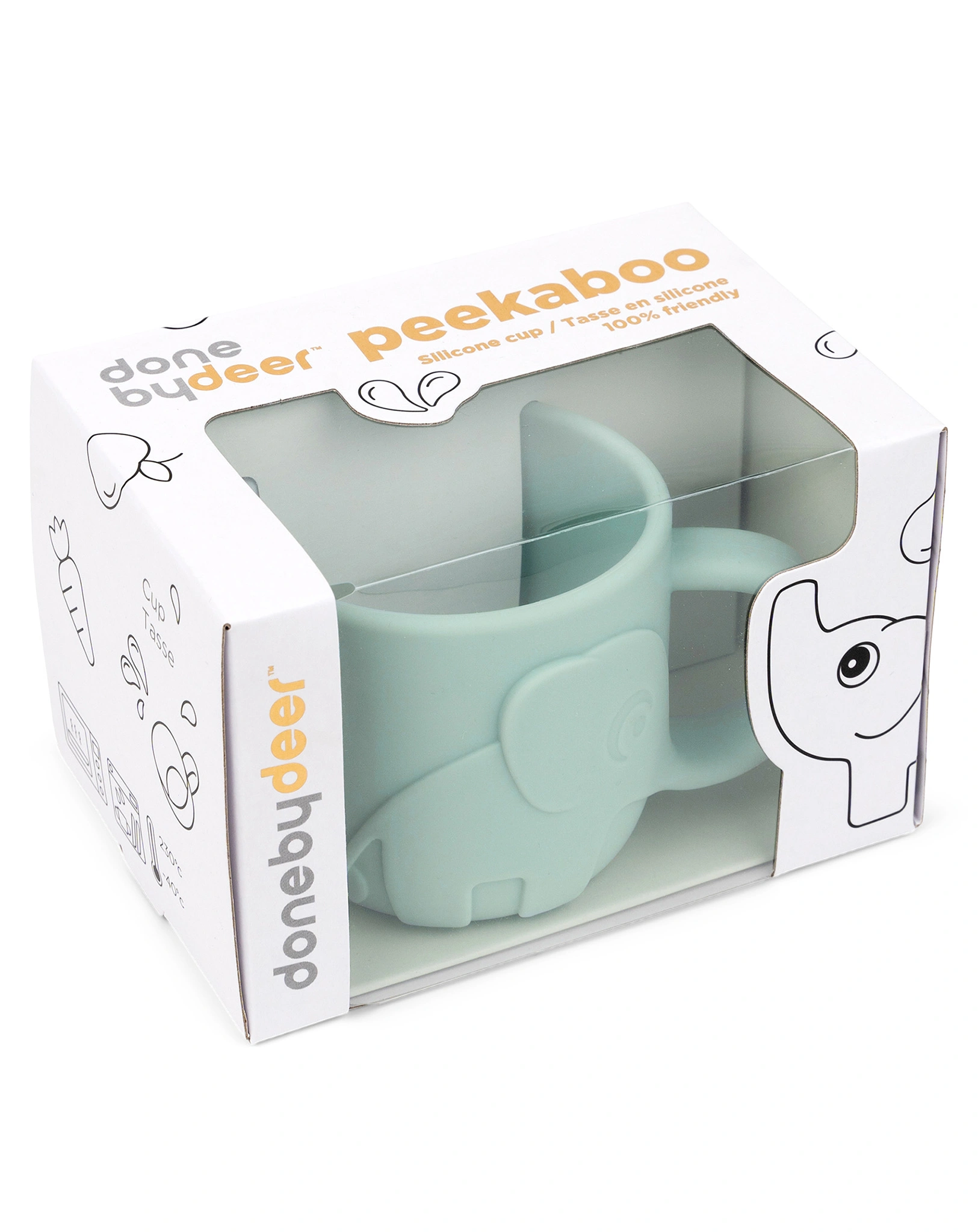 Silikon-Becher PEEKABOO - ELPHEE (165ml) in blau
