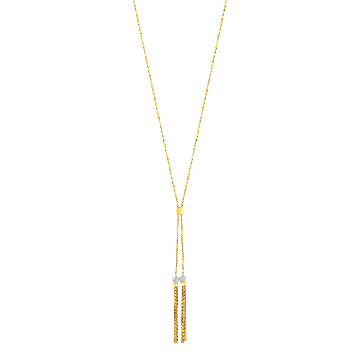 Sautoir acier jaune 82 cm