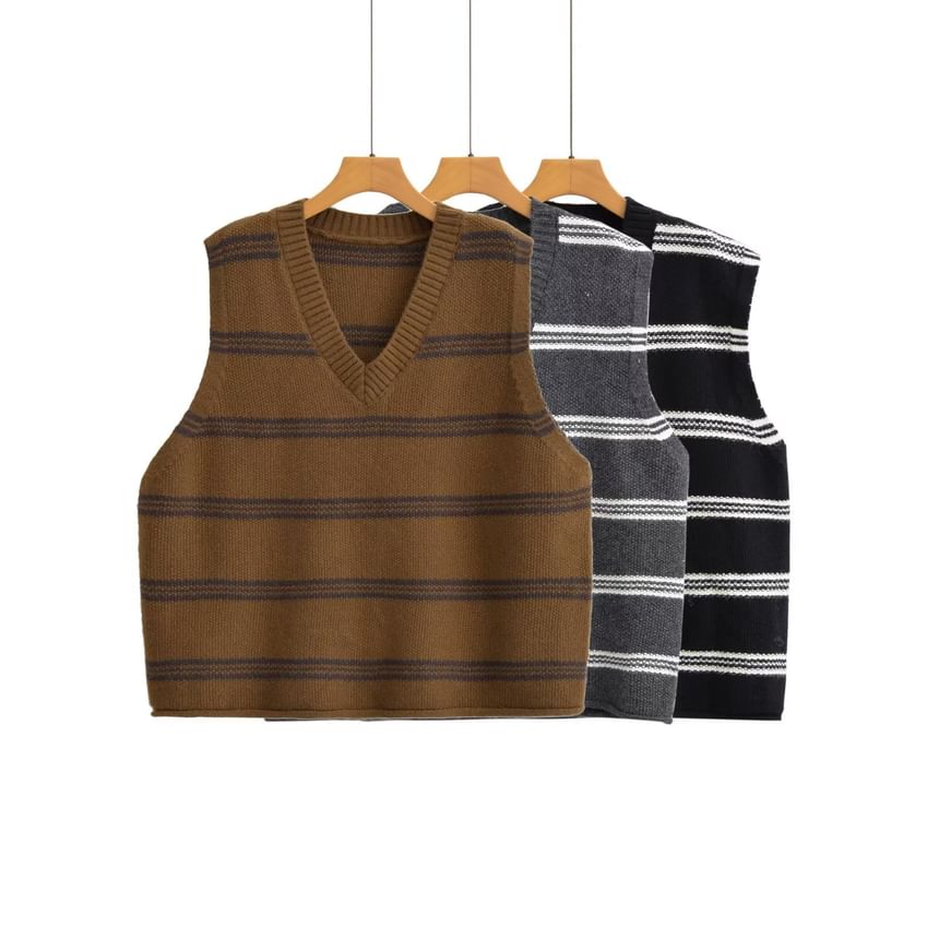Susaine - V-hals gestreept vest