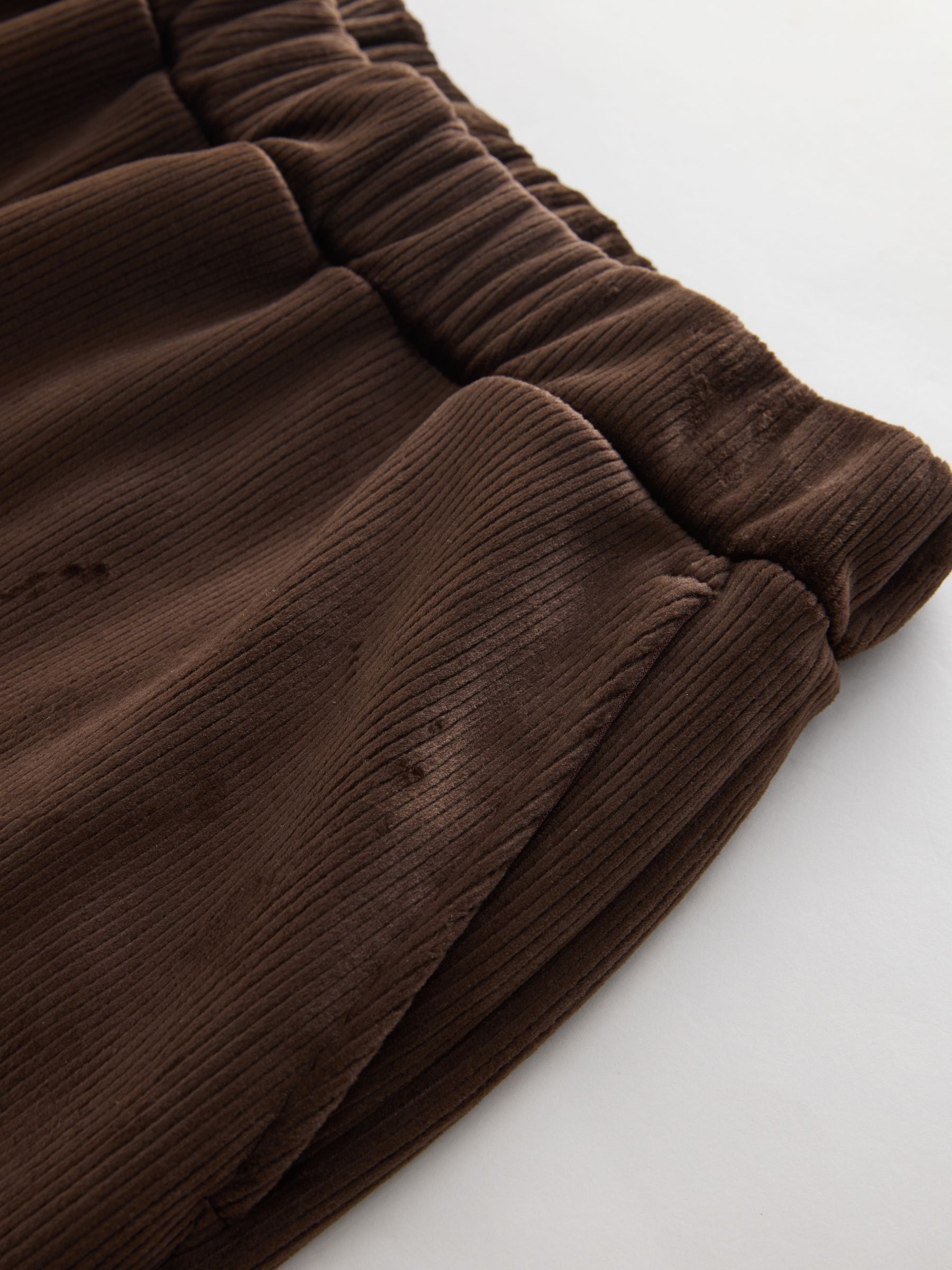 Chocoladebruin - Soft Feel Cord Wide Leg Trousers