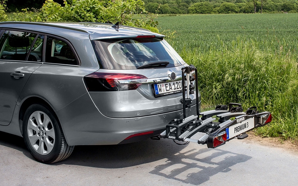 Eufab Fahrradträger Anhängerkupplung Premium III für 3 Fahrräder , E-Bike geeignet