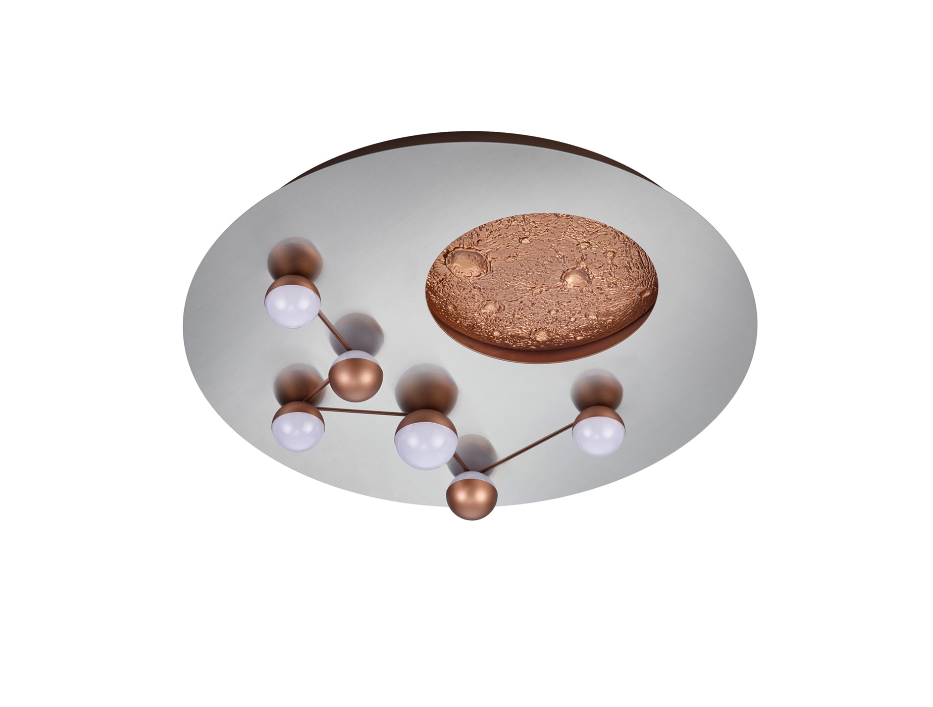 TRIO LED Deckenlampe ZODIAC 50 cm alufarbig