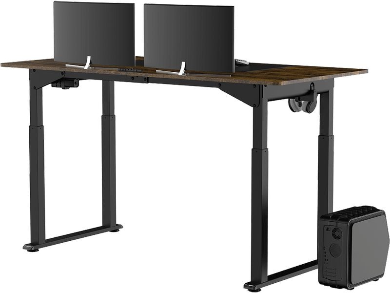 Ultradesk Gaming Tisch Uplift Braun/Schwarz Robuster Gaming-Tisch mit elektrischer und stufenloser Höhenverstellung