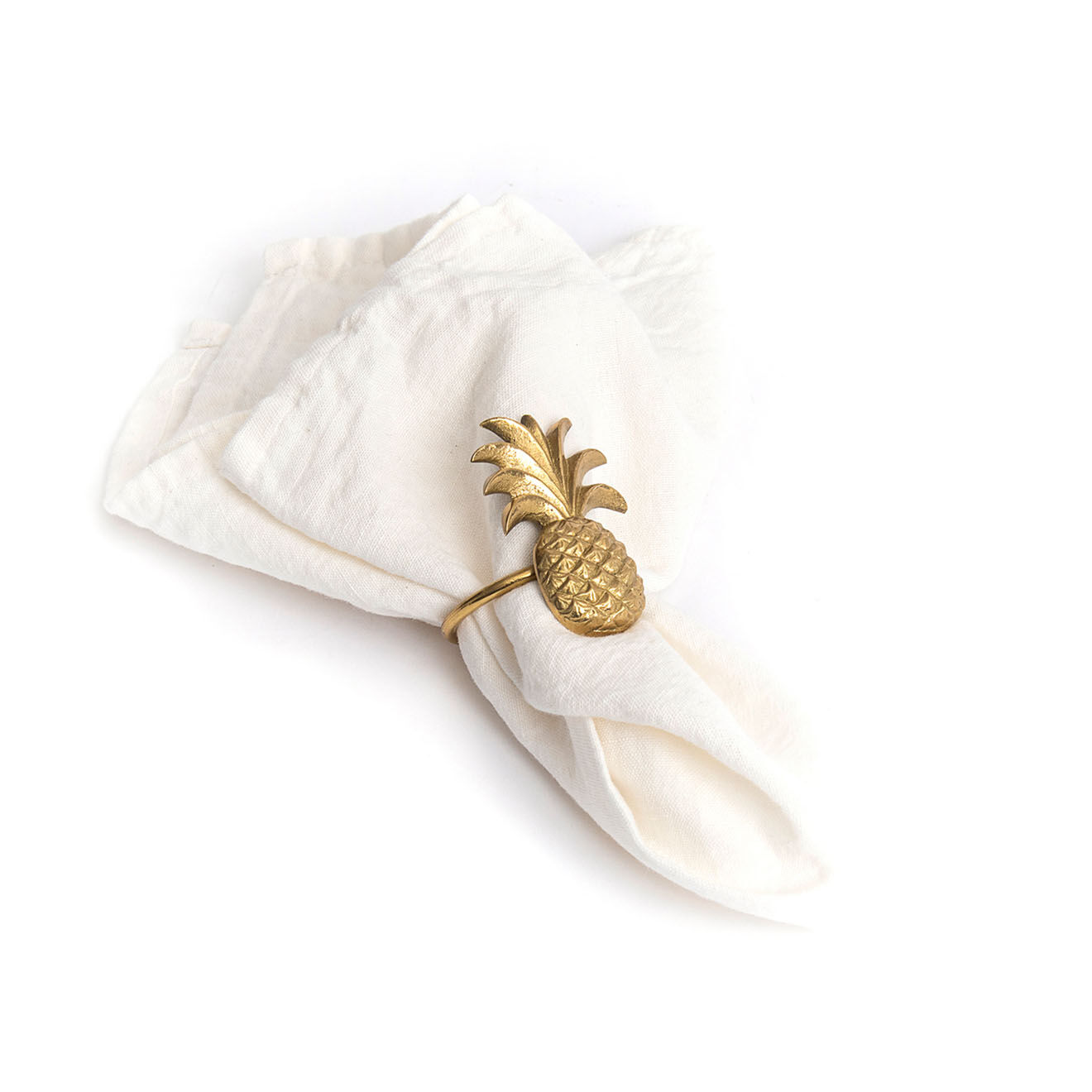 Bazar Bizar 4 Serviettes de table en lin blanches - 45x45 cm