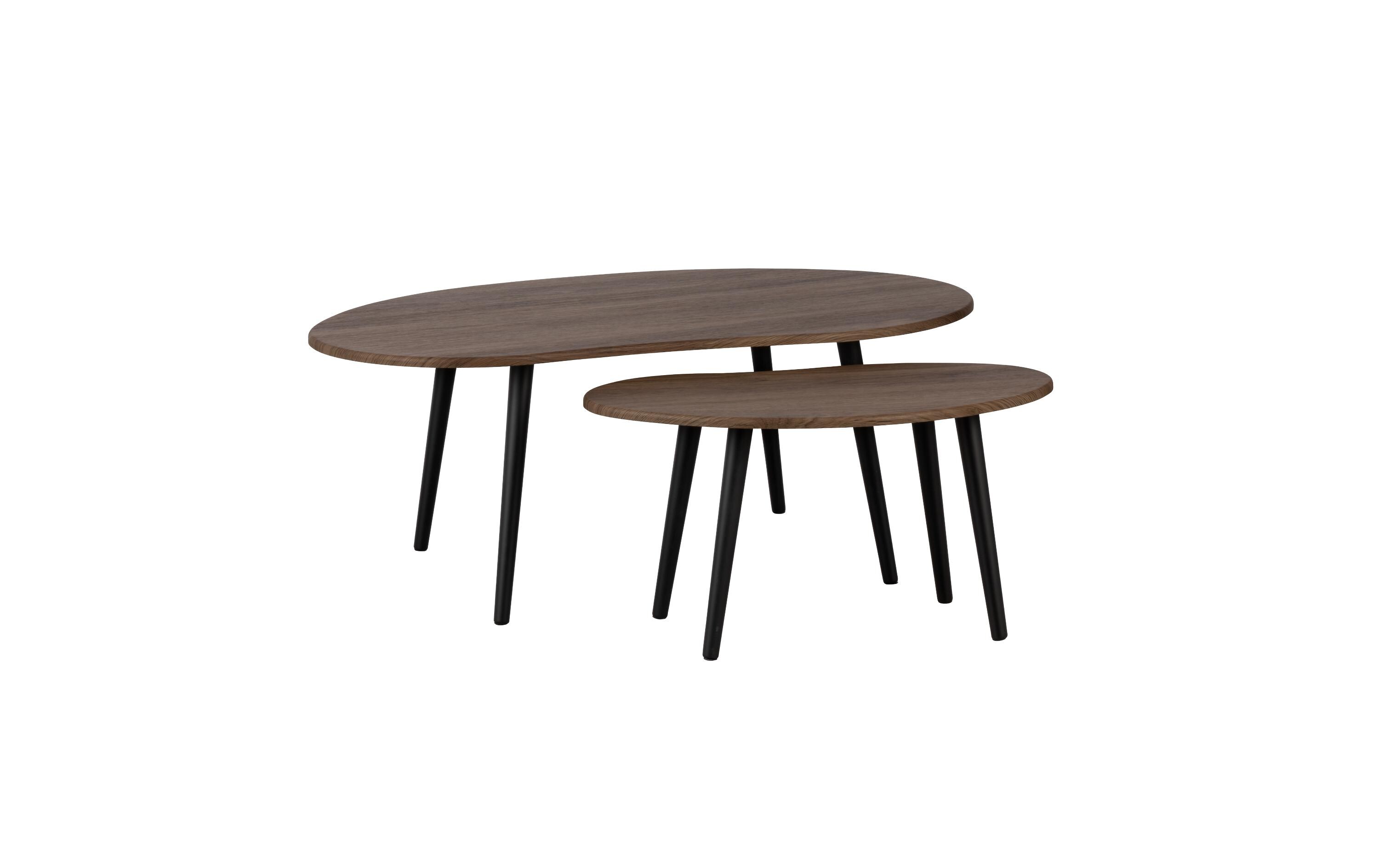 Beistelltisch Aloran 2er Set, Dunkelbraun<br>Modernes Beistelltisch-Set in 2 Grössen