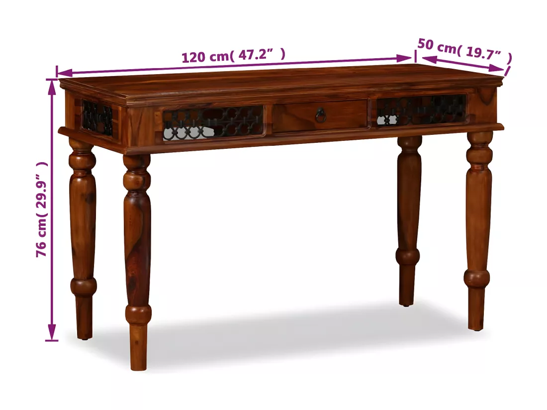 Bureau Bois massif de Sesham 120 x 50 x 76 cm