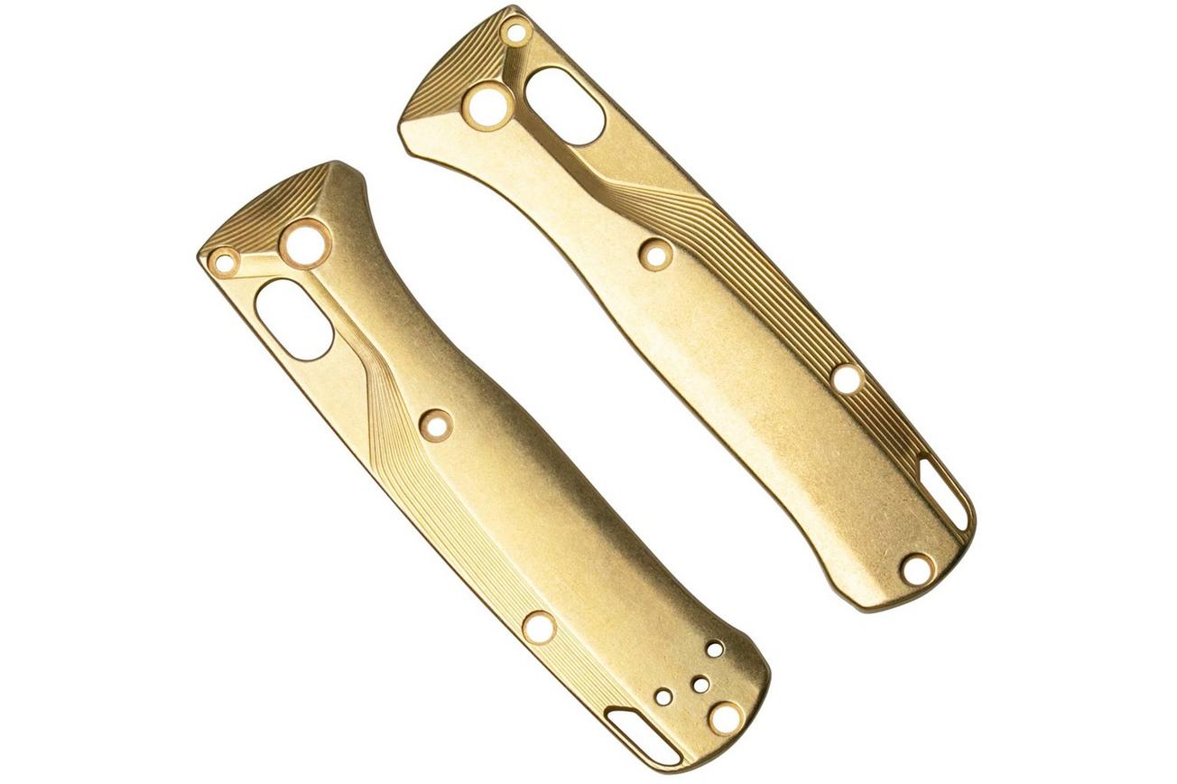 Flytanium Benchmade Mini Bugout Scales, Crossfade Brass